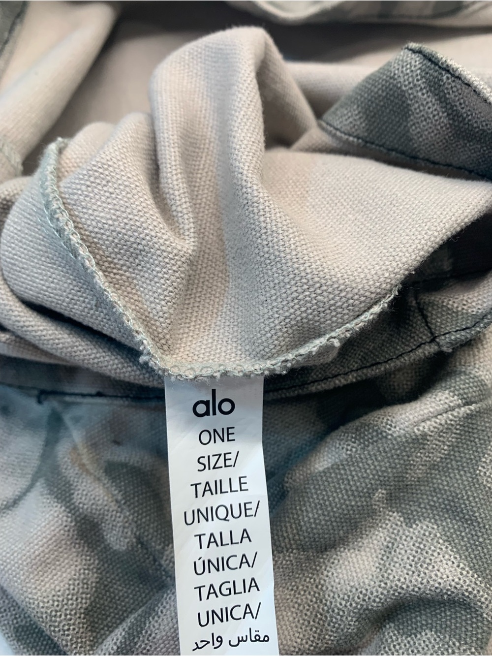 ALO Yoga Gray Tie-Dye Canvas Beach Large Bag Tote - Picture 3 of 8
